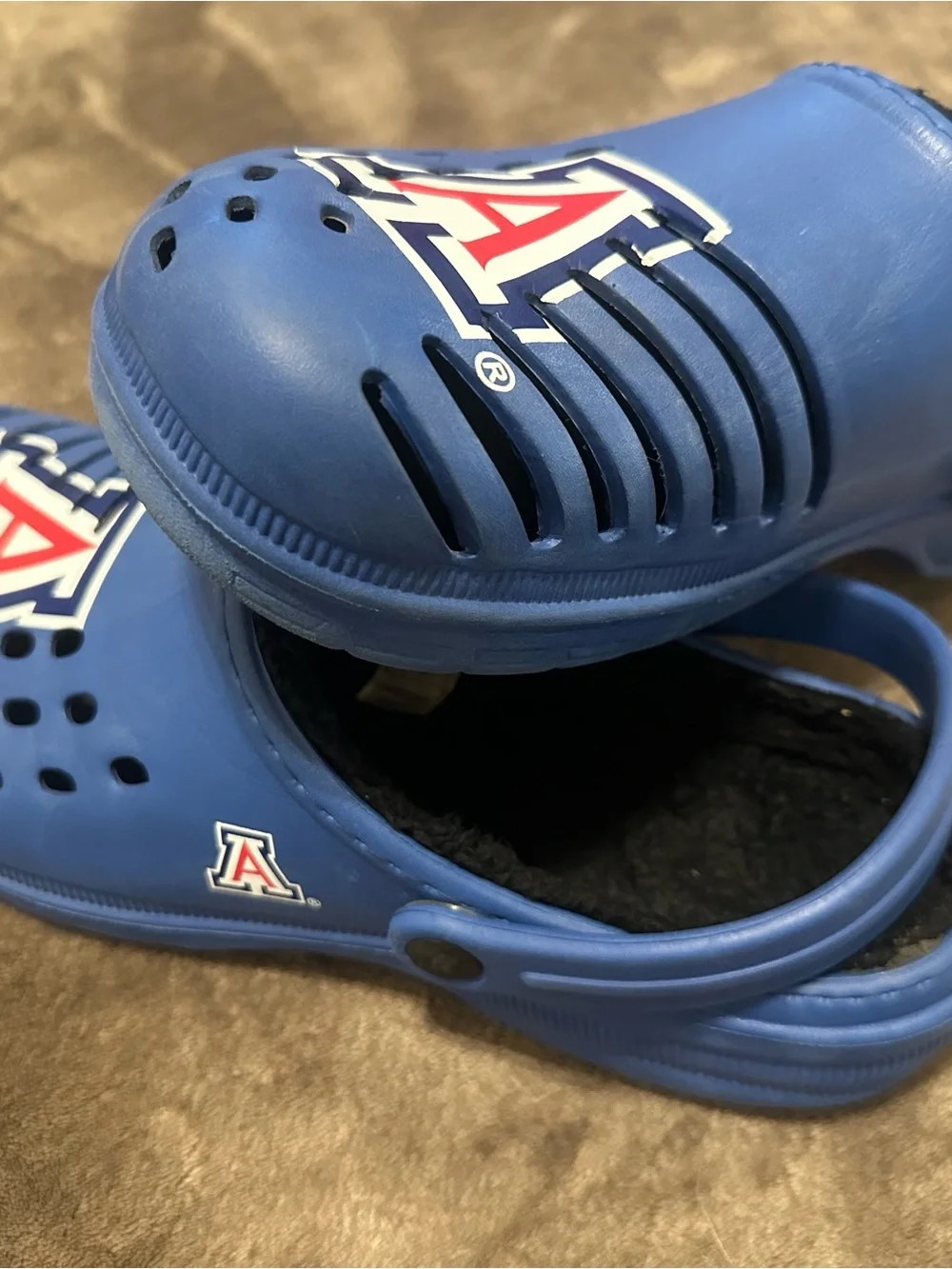 Arizona Logo Blue Slip-On Clog with Fleece Lining